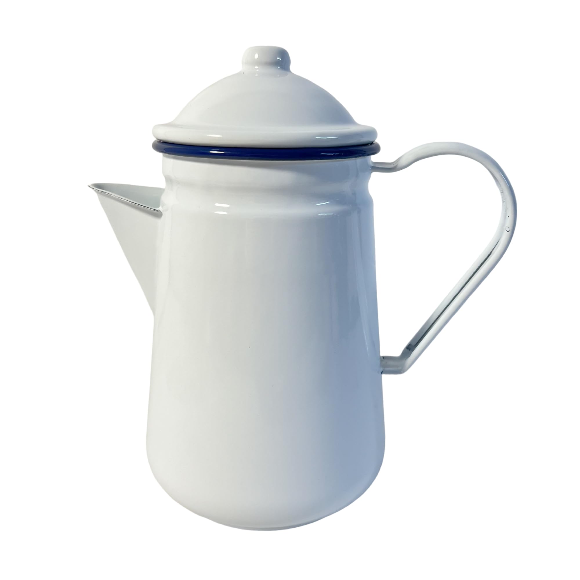 Amazon.com | 1.3 L Enamel Coffee Pot | Coffee Jug | Blue Edging